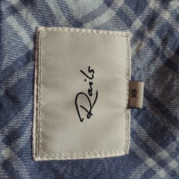 Rails Astrid tie cuff plaid blue long sleeve shirt - Picture 4 of 5